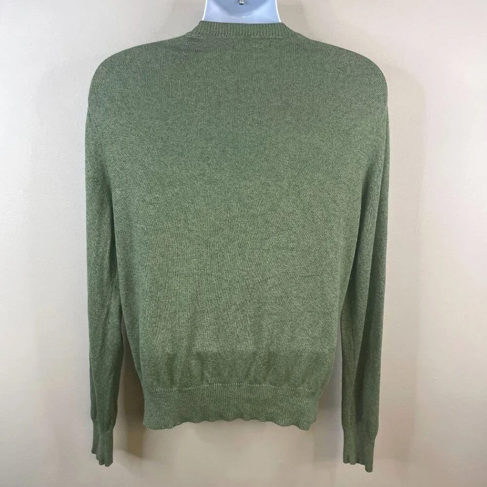 Banana Republic Silk Cashmere Pullover Sweater Medium Earthy Green Preppy Cozy‎